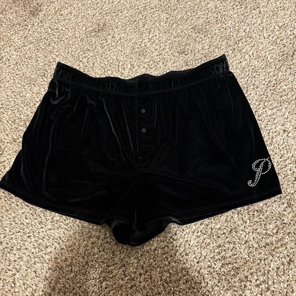 PINK Victoria's Secret High Waist Velvet Shorts